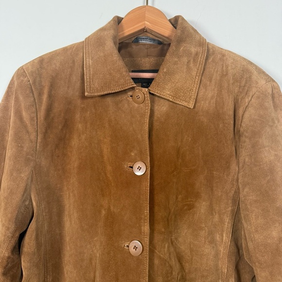 Nordstrom Bernardo Vintage 90’s Brown Suede Coat, Size L - Picture 2 of 11